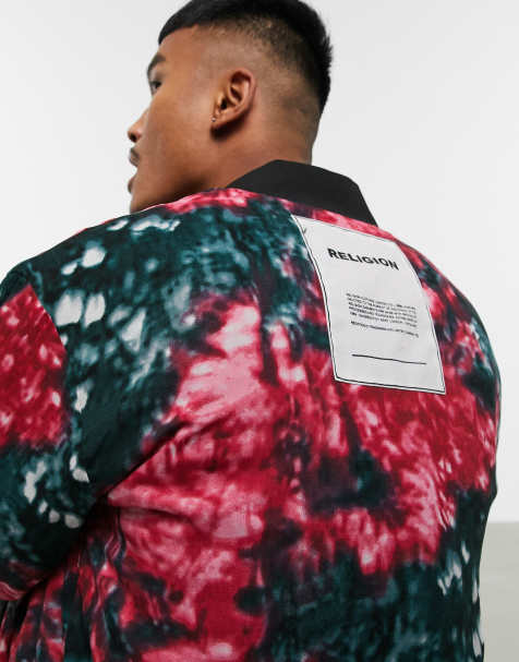 Religion reversible bomber jacket in all over print/black - view 1