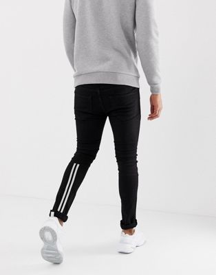 Religion - Skinny-fit jeans met lage taille en biezen-Zwart
