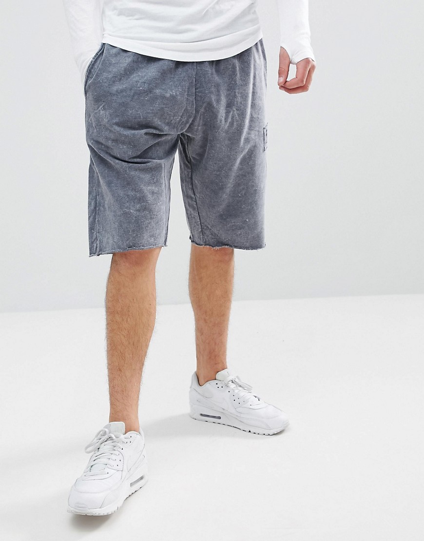 Religion – Stentvättade jersey-shorts med avsmalnande passform-Svart