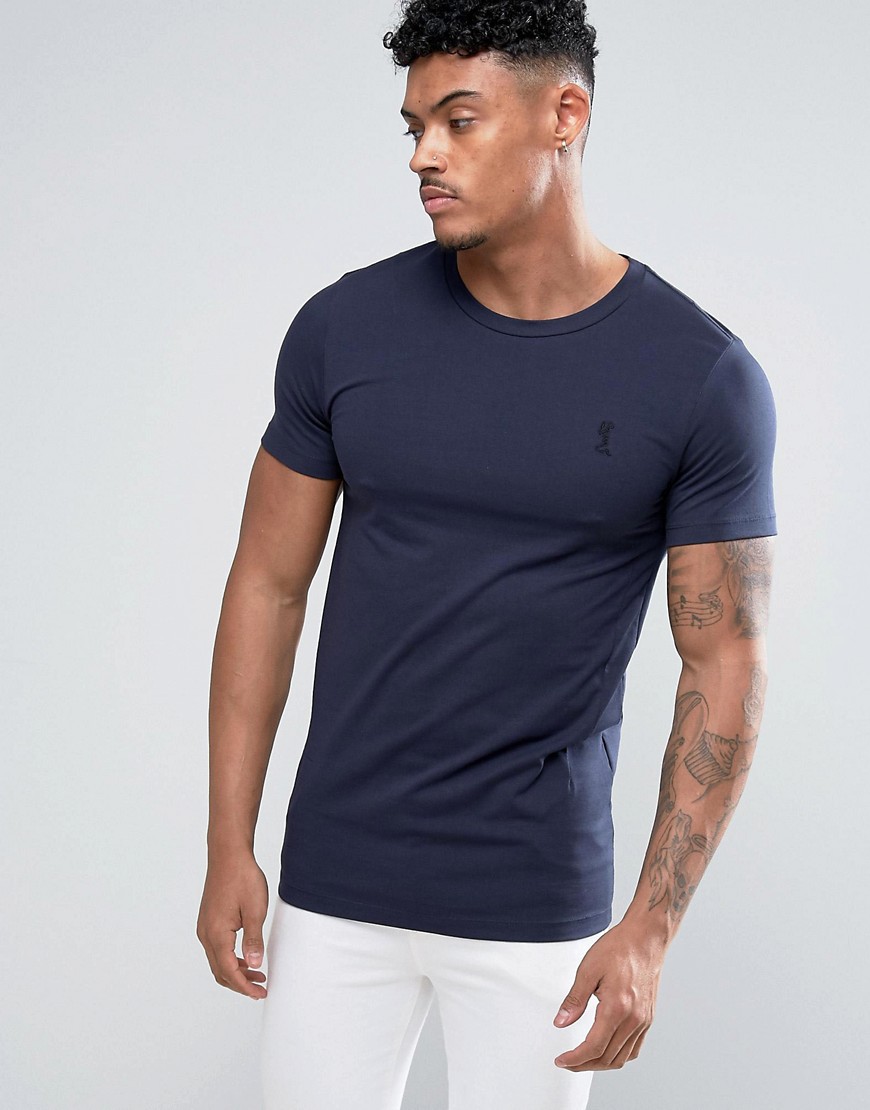 Religion – T-shirt med rund halsringning och muscle fit-passform-Marinblå