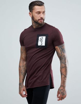 Religion T-Shirt With Curved Hem And Praying Skull Patch | ASOS