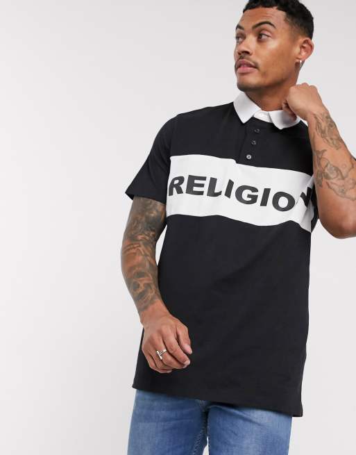 Religion - Top de rugby avec empiècement color block ...