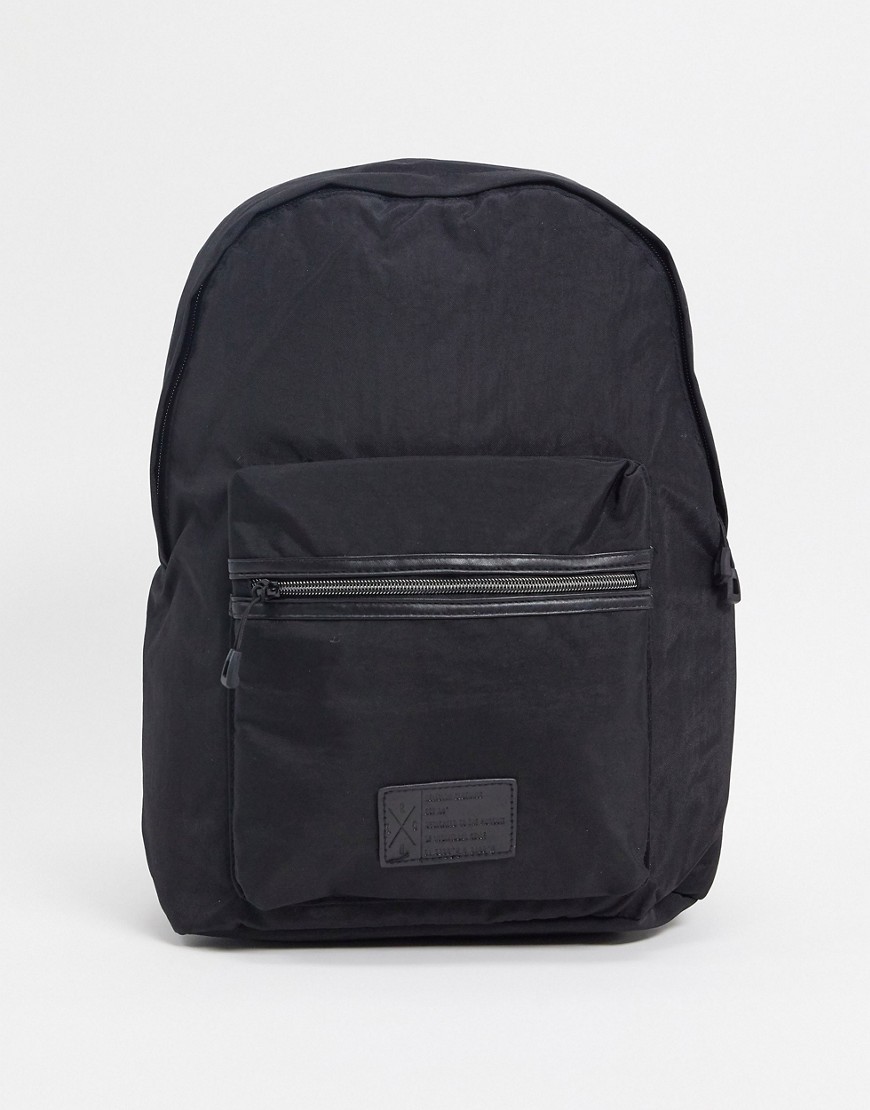 Religion washed nylon backpack-Black