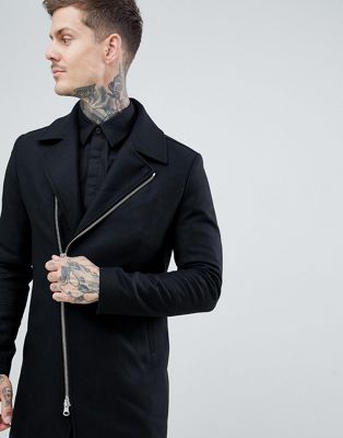 Religion wool biker coat in black | ASOS