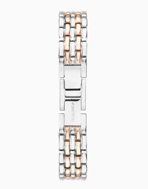 Reloj analógico en dos tonos para mujer con caja rectangular de 20 mm y esfera blanca de aleación Monica de Sekonda, 3 de 3