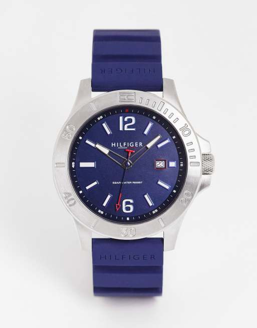 Reloj azul marino con correa de silicona de Tommy Hilfiger