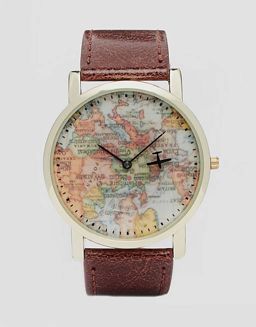 Reloj con estampado de mapa vintage de ASOS