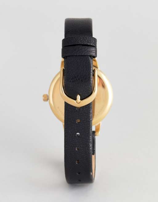 Reloj de cuero en negro con margarita OB15EG38 3D de Olivia Burton, 4 de 4
