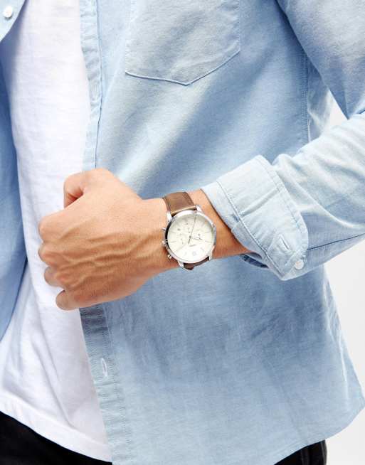 Fossil Neutra Reloj cronógrafo para hombre con pulsera de acero inoxidable  o correa de cuero auténtico