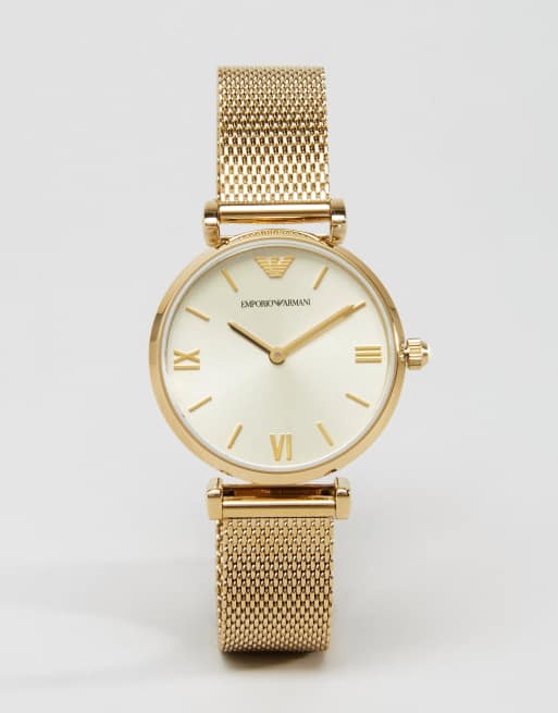 Reloj de malla en dorado Gianni AR1957 de Emporio Armani | ASOS