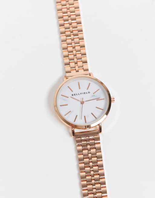 Reloj de pulsera con diseño de eslabones de acero inoxidable de Bellfield
