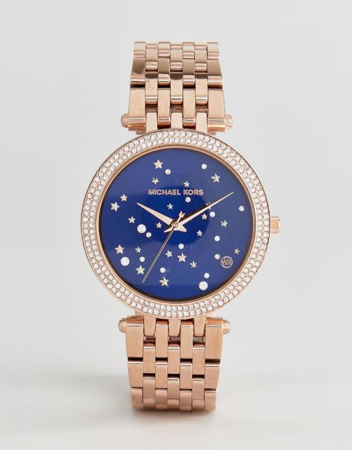 Reloj de pulsera con esfera de estrella en dorado rosa MK3728 Darci de  Michael Kors | ASOS