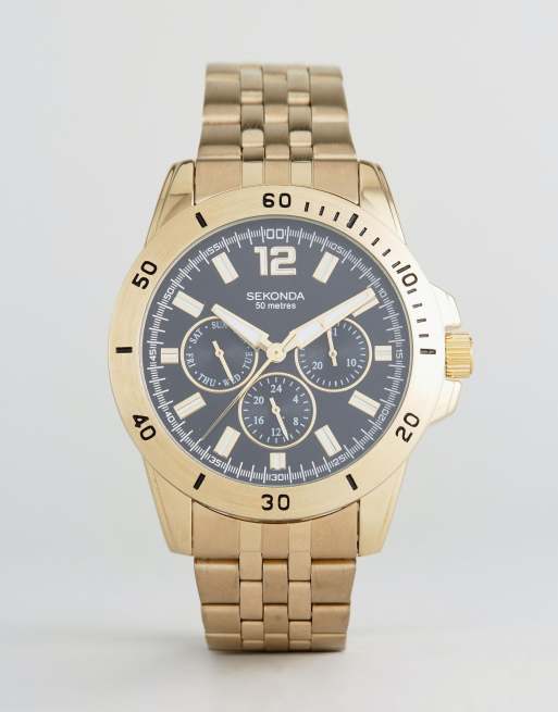 Reloj de pulsera dorado exclusivo para ASOS de Sekonda