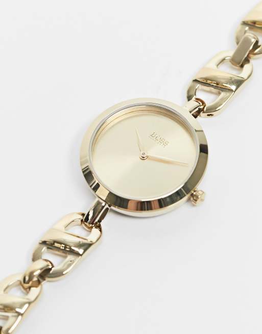 Reloj de pulsera dorado para mujer con dise o de cadena de BOSS