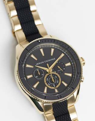 reloj armani negro con dorado