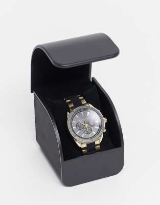 reloj armani negro con dorado