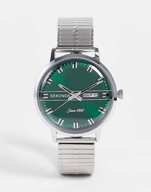 Hombre Other | Reloj de pulsera plateada con esfera verde de Sekonda - FY24901