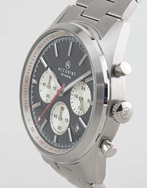 Reloj de pulsera plateado con cronómetro 7216 de Accurist, 3 de 4