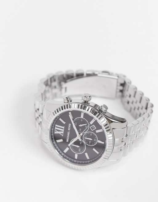 Reloj de pulsera plateado de 44 mm Lexington MK 8602 de Michael Kors, 4 de 4
