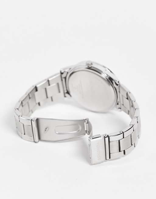 Reloj de pulsera plateado unisex con esfera blanca de Sekonda, 4 de 4