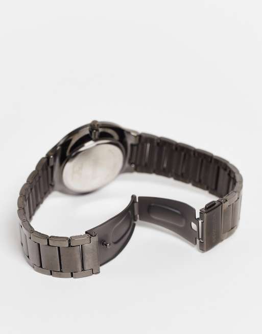 Reloj de pulsera unisex negro con detalles de color bronce de Sekonda, 4 de 4