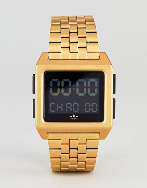maníaco Racionalización Señor Reloj digital de pulsera en dorado Z01 Archive de adidas | ASOS