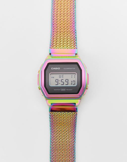 Reloj Digital Arcoiris para Escritorio