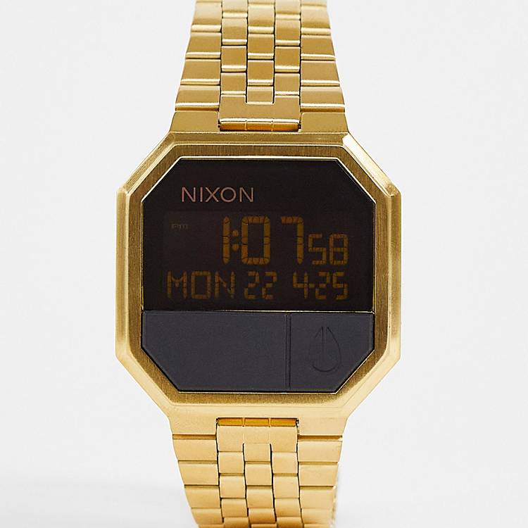 Reloj digital dorado Re Run Nixon