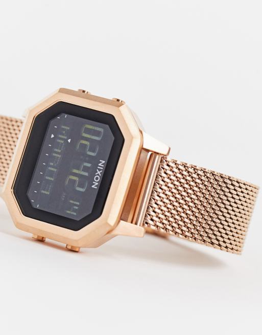 Reloj digital dorado rosa Milanese Siren de Nixon, 2 de 4
