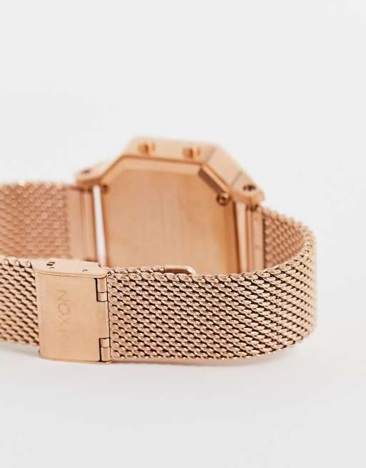 Reloj digital dorado rosa Milanese Siren de Nixon, 4 de 4