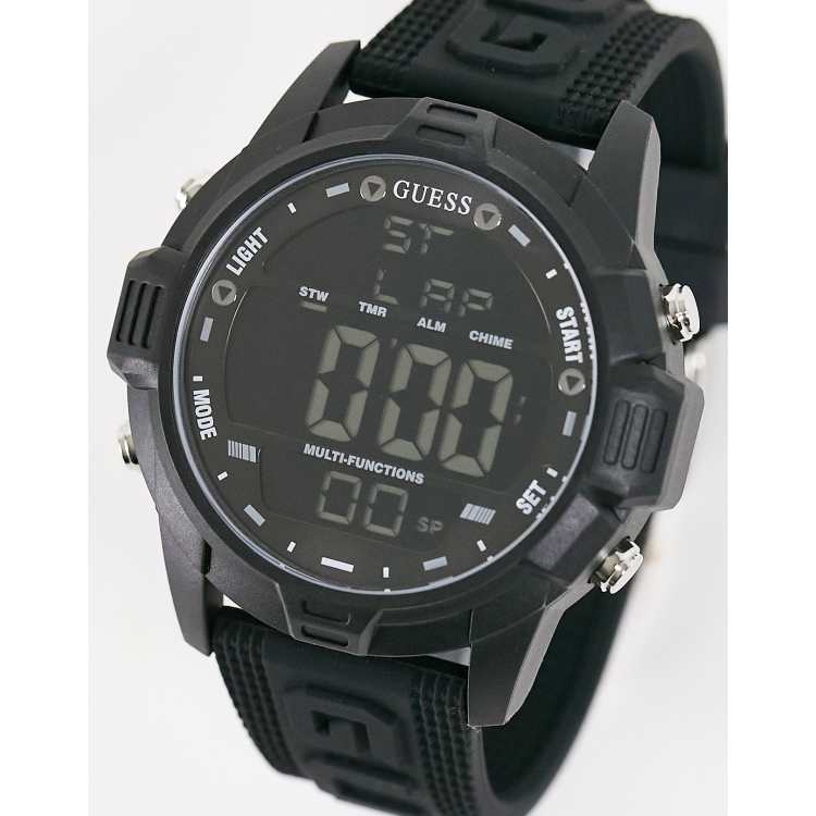 Reloj digital negro Charge de Guess ASOS