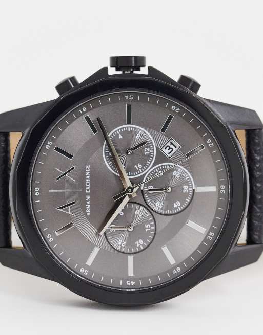 Reloj negro armani exchange hot sale