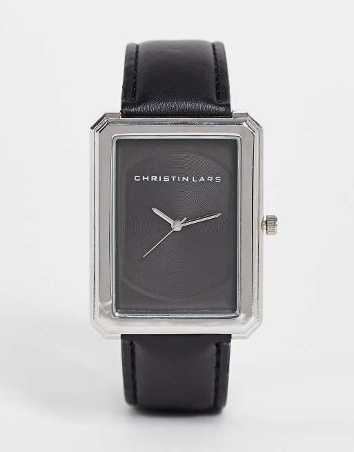Reloj negro para mujer con esfera rectangular de Christian Lars