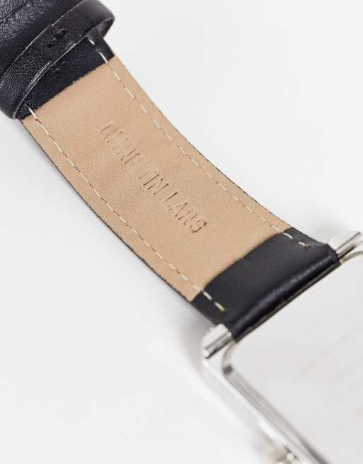 Reloj negro para mujer con esfera rectangular de Christian Lars, 3 de 4