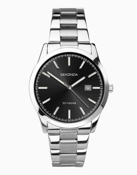 Reloj para hombre con esfera negra de 43 mm y correa de acero inoxidable Taylor de Sekonda - view 1