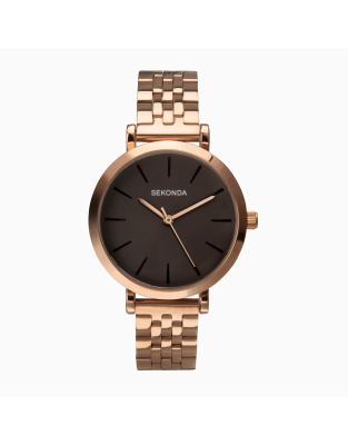 Reloj para mujer con esfera gris oscuro de 35 mm y correa de acero inoxidable Hanne de Sekonda