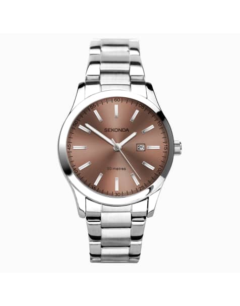 Reloj para mujer con esfera marrón de 37 mm y correa de acero inoxidable Taylor de Sekonda - view 1