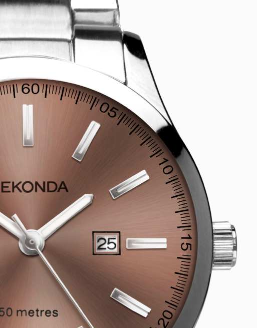 Reloj para mujer con esfera marrón de 37 mm y correa de acero inoxidable Taylor de Sekonda, 3 de 4