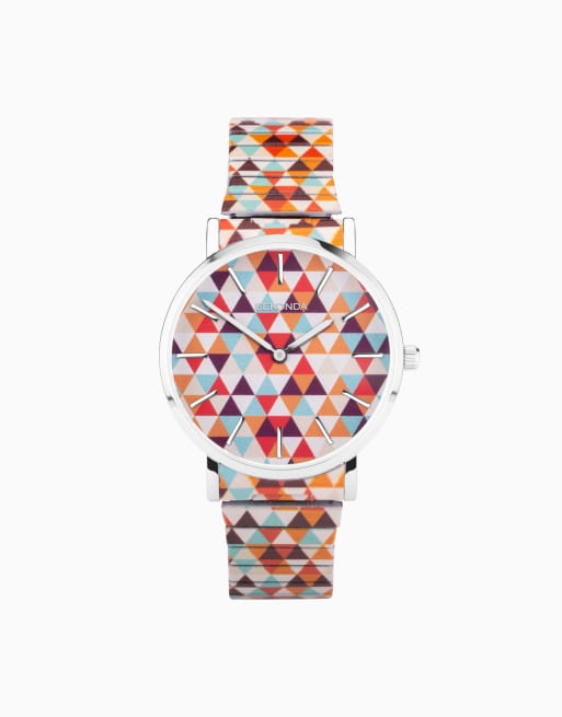 Reloj para mujer con esfera multicolor de 38 mm y correa elástica de acero inoxidable Maxima de Sekonda
