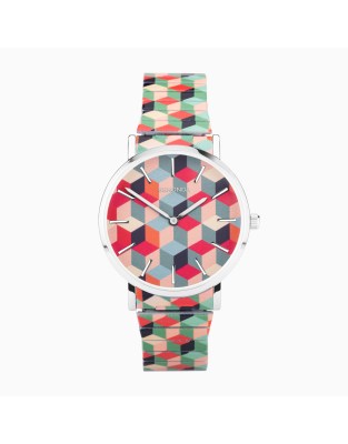 Reloj para mujer con esfera multicolor de 38 mm y correa elástica de acero inoxidable Maxima de Sekonda