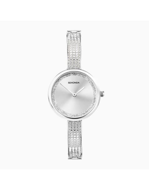 Reloj para mujer con esfera plateada de 31 mm y correa semirrígida Aurora de Sekonda - view 1
