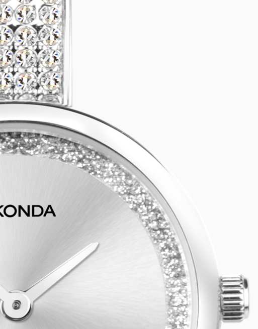 Reloj para mujer con esfera plateada de 31 mm y correa semirrígida Aurora de Sekonda, 2 de 4