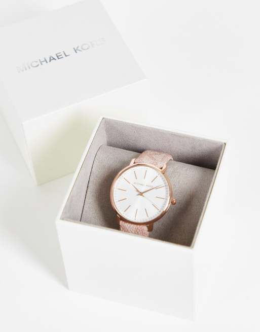 Reloj rosa con correa del logo para mujer Pyper de Michael Kors ASOS