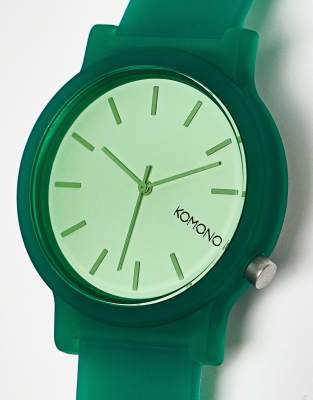 Reloj verde selva brillante monocromático de Komono