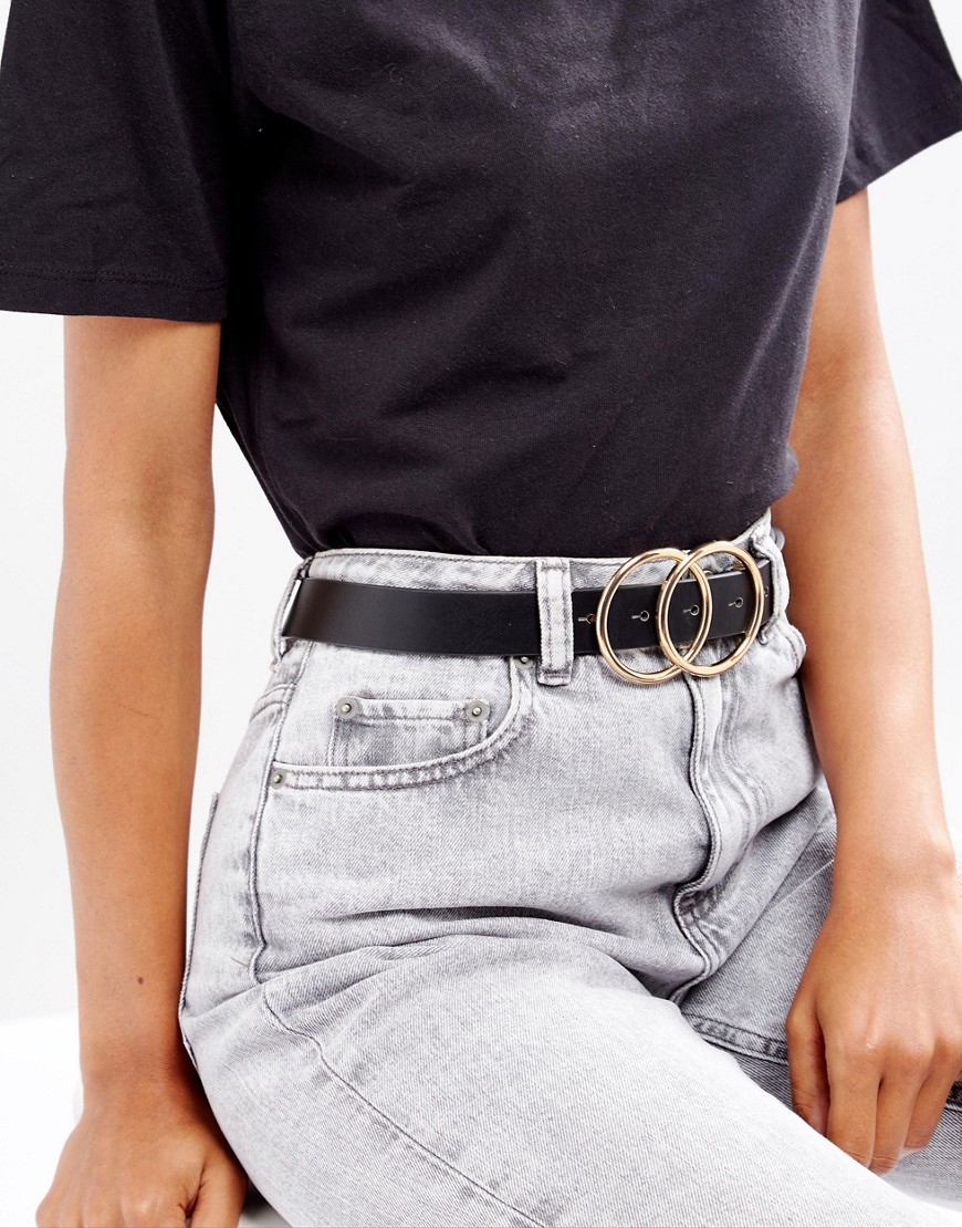 фото Ремень для джинсов с двумя кольцами asos design-черный