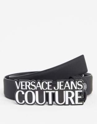 фото Ремень с фирменной пряжкой versace jeans couture-черный