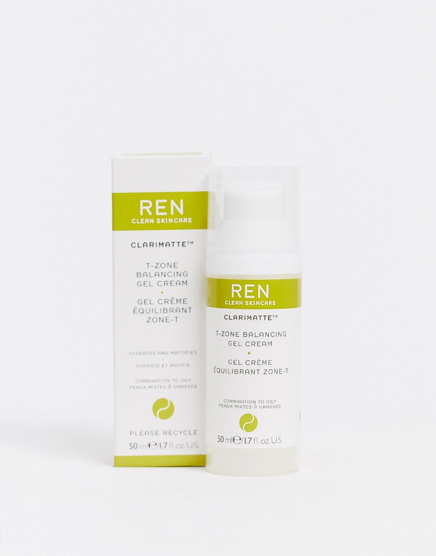 REN - Clean Skincare Clarimatte T-Zone Balancing Gel Cream - Moisturizer 50 ml-Doorzichtig