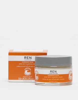 REN - Clean Skincare - Overnight Glow Dark Spot Sleeping Cream - Nachtcreme 50 ml-Transparent