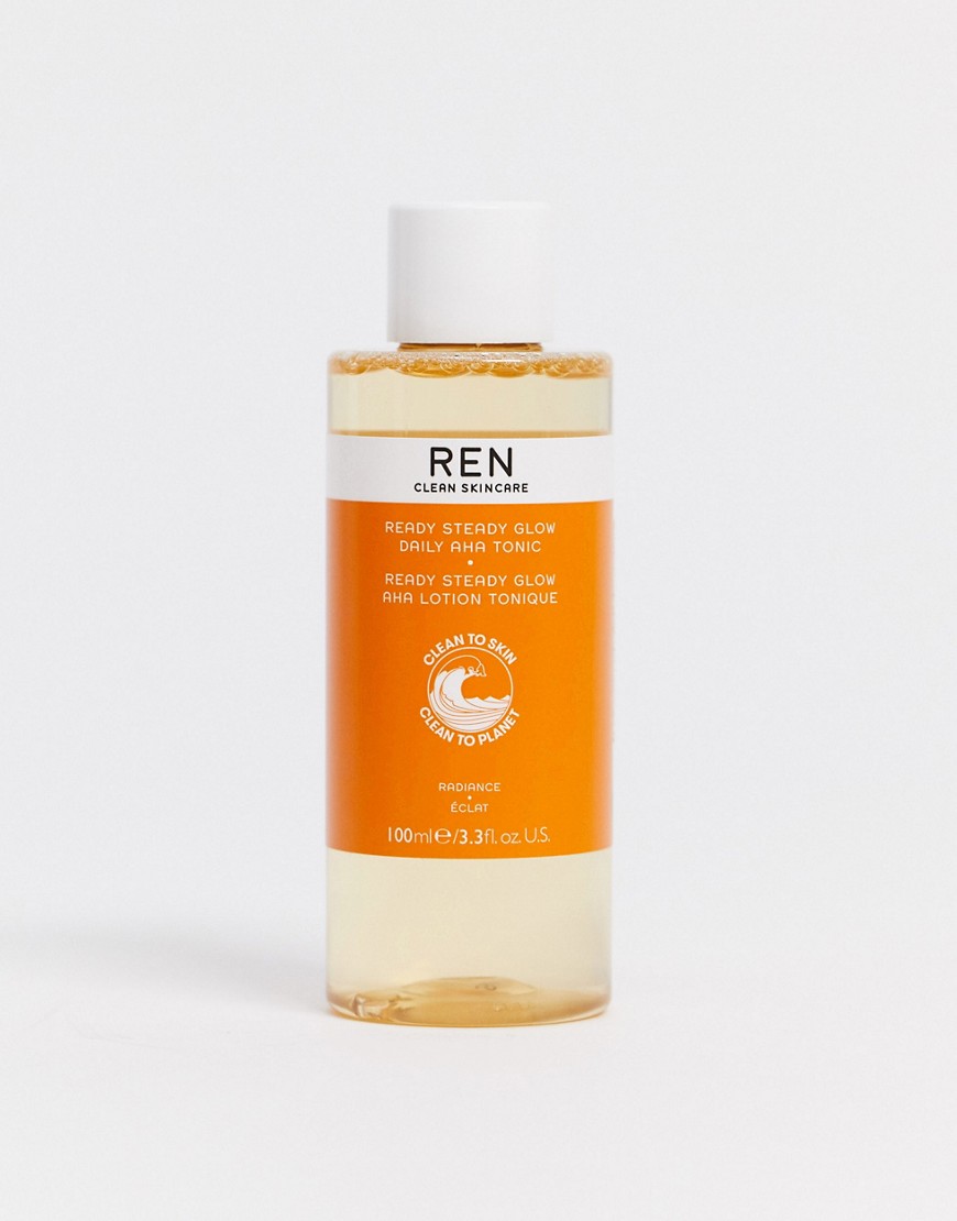 REN Clean Skincare Ready Steady Glow Daily AHA Tonic with Lactic Acid 100ml-Clear