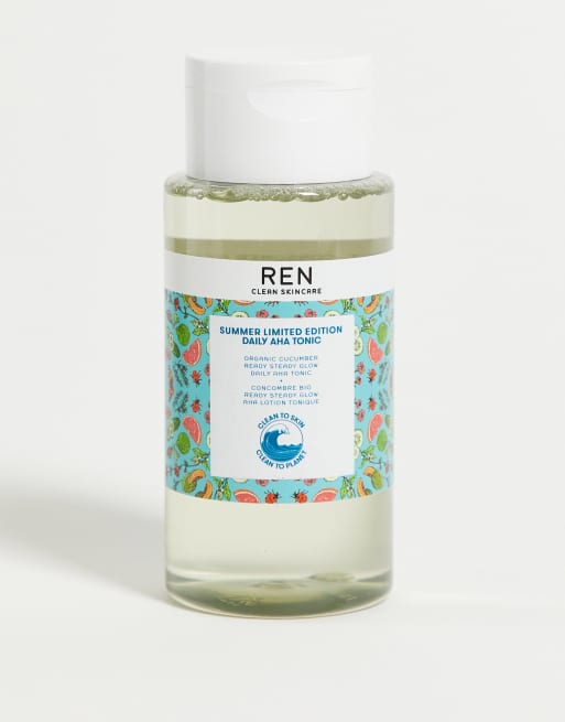 REN – Clean Skincare Summertime Limited Edition – AHA-Tonikum zur täglichen Anwendung, 250 ml